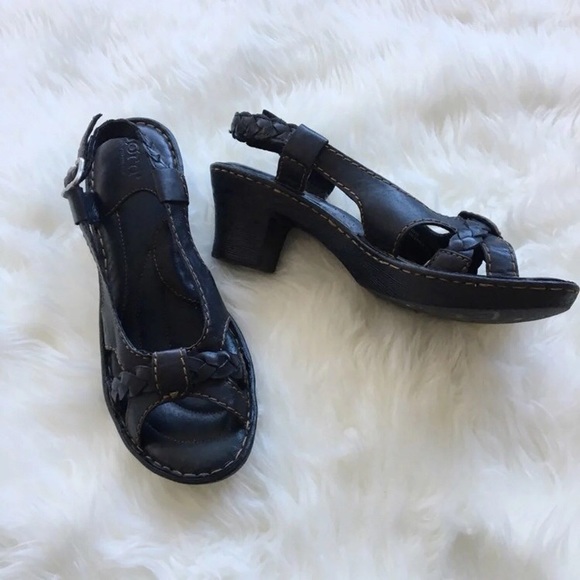 born black sandals size 8